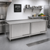 Thumbnail image #2 for John Boos 120 Inch x 36 Inch Enclosed Stainless Steel Work Table with Sliding Doors
