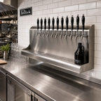 Thumbnail image #2 for Perlick Corporation 3076-9 Modular Wall-Mount Air-Cooled 9-Faucet Draft Beer Dispensing Tower, Stainless Steel with Built-In Drainer