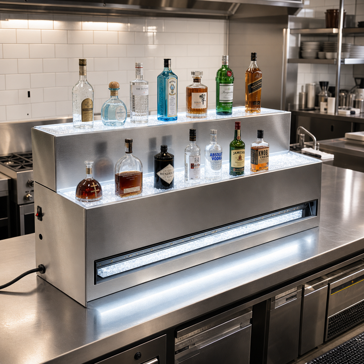 Product image #2 for Glastender 48-Inch 2-Tier LED Lighted Liquor Display for Glass Ice Display Units