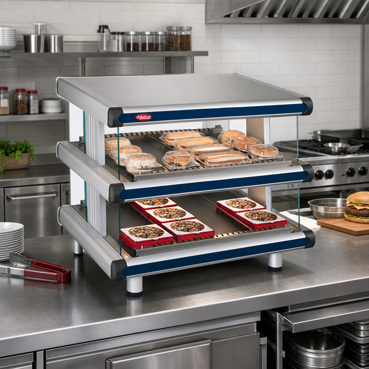 Product image #2 for Hatco Glo-Ray Designer Slant 2-Shelf Countertop Merchandising Display Warmer, 30.25 Inches