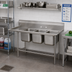 Thumbnail image #2 for Advance Tabco Regaline 3-Compartment Sink with Left-Hand Drainboard, 24 x 24-Inch Compartments, 14-Gauge 304 Stainless Steel