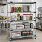 Thumbnail image #2 for Metro MetroMax 4 MF-183674G-S-4 All-Polymer 4-Shelf Open-Grid Starter Shelving Unit, 36"W x 18"D x 74"H