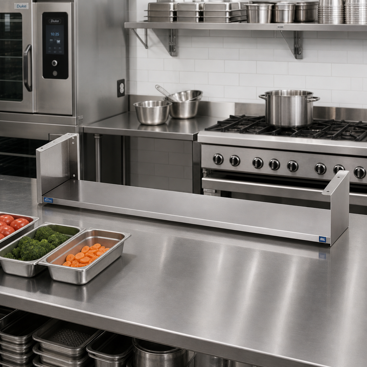 Product image #2 for Duke Stainless Steel 7-Inch Deep Dish Shelf for 6-Well Units