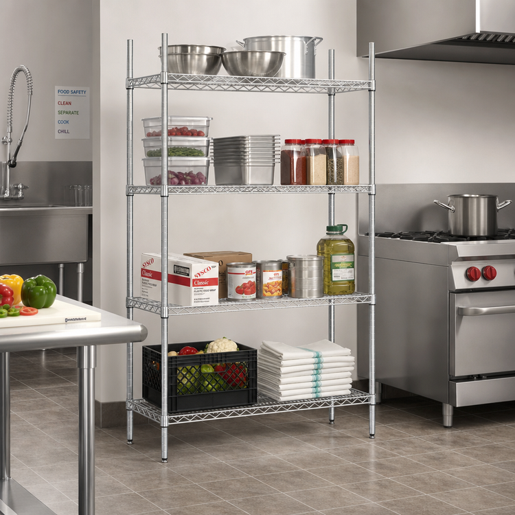 Product image #2 for Advance Tabco Special Value Heavy-Duty Chrome-Plated Wire Shelf, 48 x 24 Inches