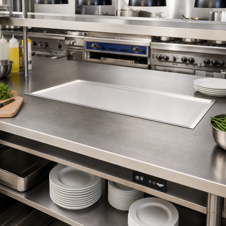 Product image #2 for Vollrath 32-Inch Stainless Steel Recessed Drop-In Heated Shelf with Dual Warming Zones