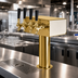 Thumbnail image #2 for Micro Matic T Style 12-Inch Wide 4-Faucet Countertop Glycol-Cooled Draft Beer Tower, PVD Brass Finish
