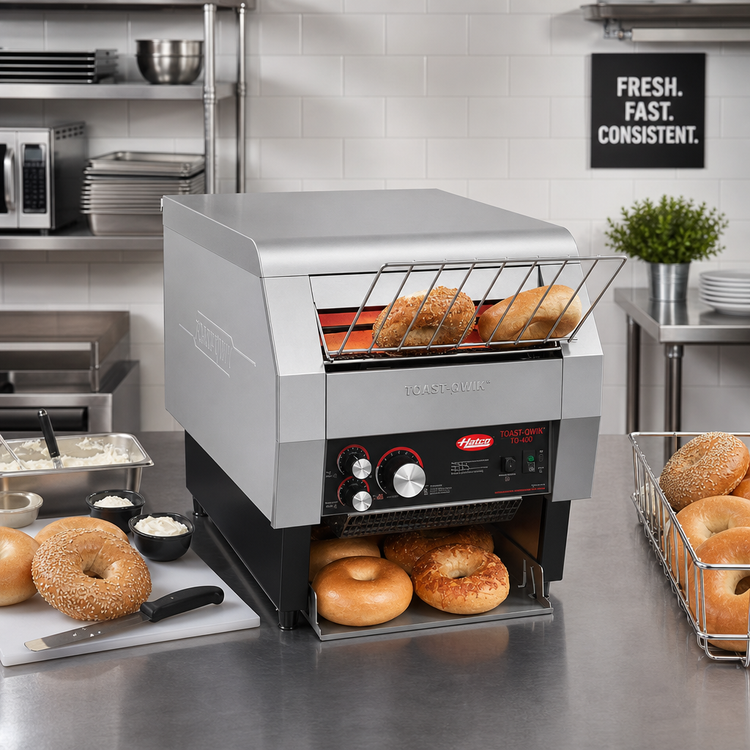 Product image #2 for Hatco Toast-Qwik® TQ-400BA Countertop Horizontal Conveyor Bagel & Bun Toaster