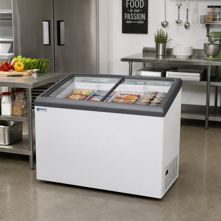 Product image #3 for Excellence Commercial Products Dual Temp Chest Refrigerator/Freezer with Sliding Glass Doors, 11.1 Cu. Ft.