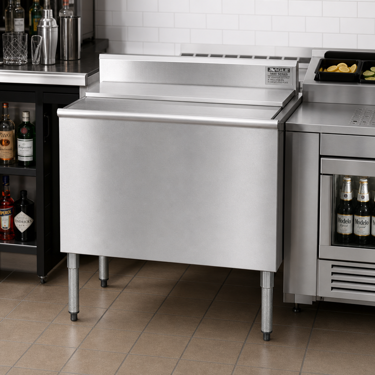 Product image #2 for Eagle 1800 Series 36 Inch Underbar Ice Chest — 8 Inch Insulated Bin with Sealed-In 7-Circuit Cold Plate