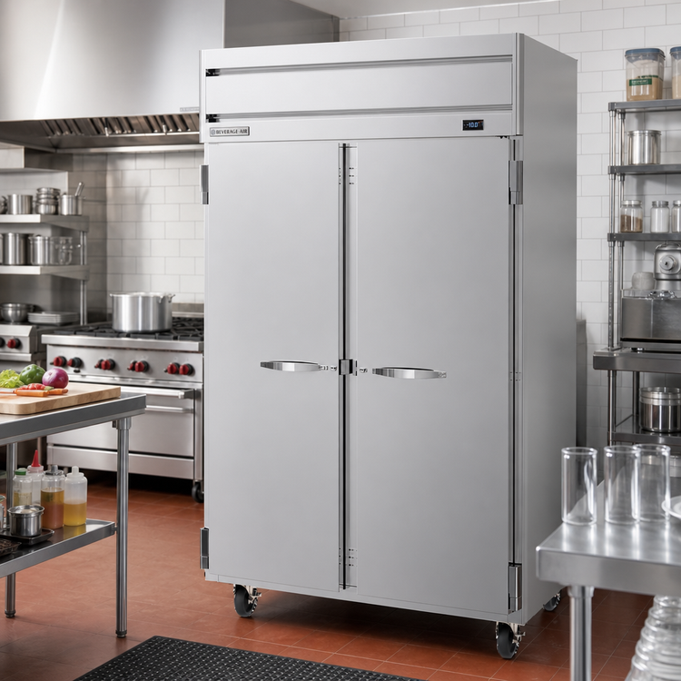 Product image #2 for Beverage-Air Horizon Series Two-Section Top-Mount Reach-In Freezer, 45.2 Cu. Ft., Solid Hinged Doors