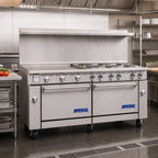 Thumbnail image #2 for Imperial (Middleby) Pro Series IR-6-G36T-E-C 72-Inch Electric Range, 6 Round Elements, 36-Inch Thermostatic Griddle, Dual Ovens