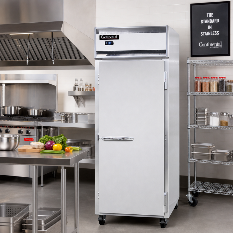 Product image #2 for Continental Refrigerator 1FESNSS One-Section Extra-Wide Shallow Depth Reach-In Freezer