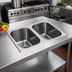 Thumbnail image #2 for Eagle Group Two-Compartment Seamless Weld-In Sink with 10 x 14 x 9-1/2 in Bowls