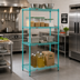 Thumbnail image #2 for EagleGard 4-Tier Starter Wire Shelving Unit, 24W x 18D x 74H, Stationary, Blue-Green Hybrid Epoxy