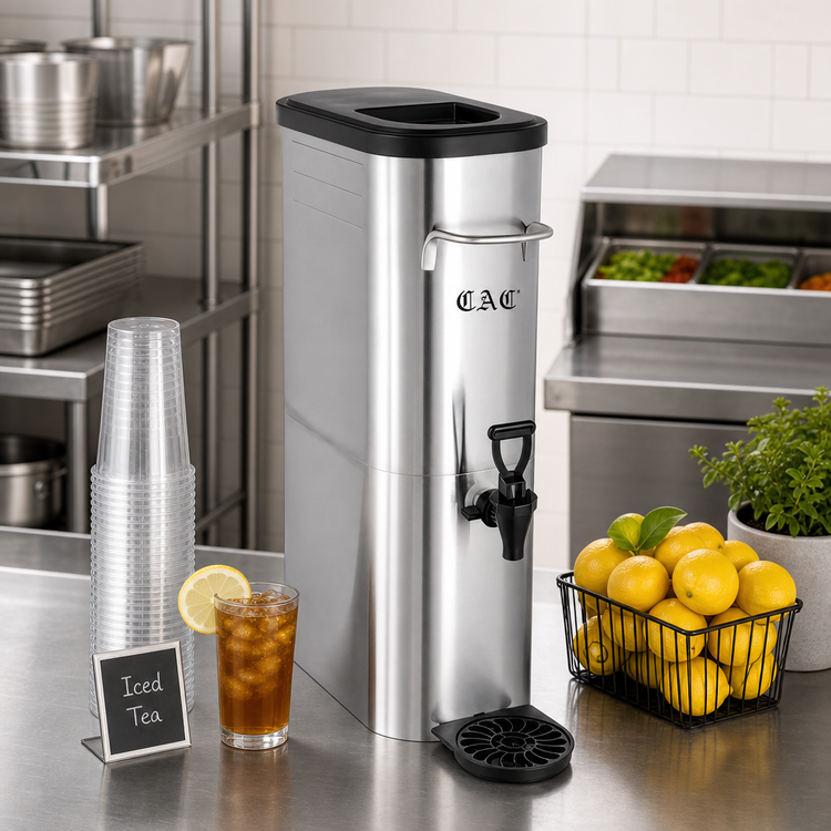 Product image #2 for CAC China BVDS-IT3 3-Gallon Slim Iced Tea Dispenser with 304 Stainless Steel Body