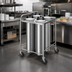 Thumbnail image #2 for Dinex DXP4ATG8 Mobile Unheated Plate Dispenser with 4 Self-Elevating Tubes for 10-12 Inch Round Plates