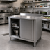 Thumbnail image #2 for 48-Inch Stainless Steel Enclosed Work Table with Sliding Doors and Shelf