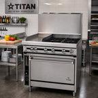 Thumbnail image #2 for Jade Range (Middleby) Titan JTRH-24G-2-36C 36-Inch Gas Range with 2 Open Burners, 24-Inch Griddle, Convection Oven
