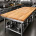 Thumbnail image #2 for John Boos Edge Grain Flat Top Wood Work Table Top, 132 x 42 x 2-1/4 Inch, Northern Hard Rock Maple