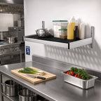 Thumbnail image #2 for Fermod WSB38 Vented Wall-Mounted Shelving Unit, 38"W x 18"D, Anodized Aluminum