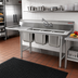 Thumbnail image #2 for Eagle Group 414 Series Three-Compartment Sink with Left 24-Inch Drainboard, 24 x 24 Bowls