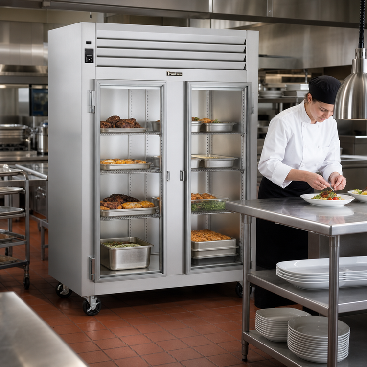 Product image #2 for Traulsen Spec-Line R Series Two-Section Standard-Depth Reach-In Heated Holding Cabinet with Half-Height Glass Doors