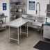 Thumbnail image #2 for Advance Tabco Corner L-Shaped Dish Landing Soil Dishtable with Pre-Rinse Sink, Left-to-Right, 119 Inch, 16/304 Stainless Steel