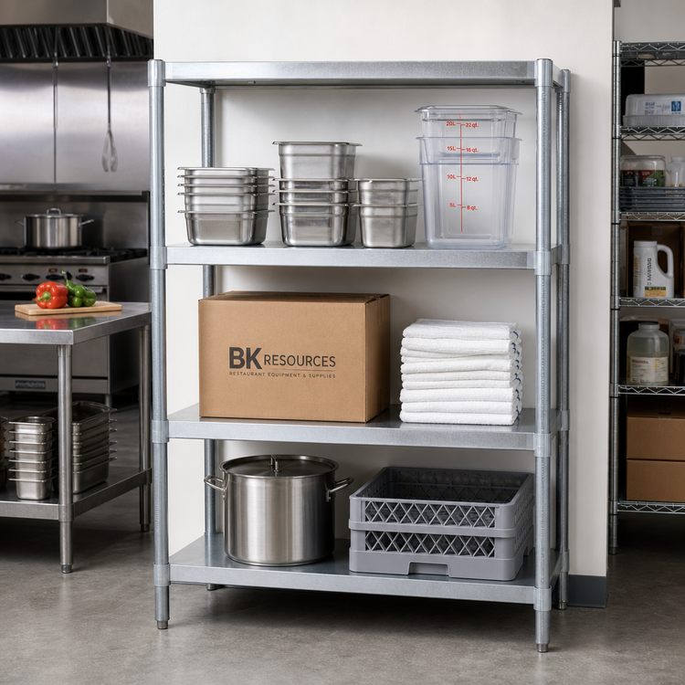 Product image #2 for BK Resources SSU5-6724 Stainless Steel Dry Storage Shelving Unit, 67W x 24D x 60H, 3 Adjustable Shelves