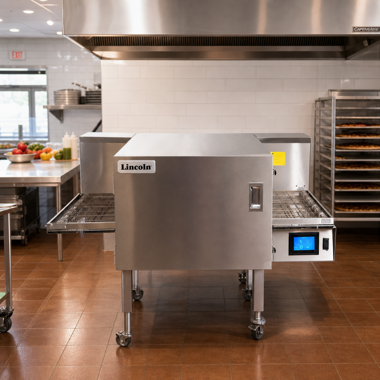 Product image #2 for Lincoln Aperion 24 Series Electric Impinger Conveyor Oven, 20" x 48" Conveyor, 24" Baking Chamber, Solid Door, Hood Required