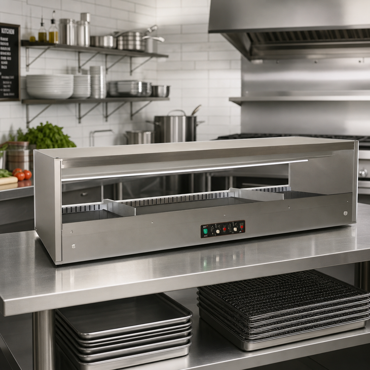 Product image #2 for BKI SM-3824L Countertop Slanted-Back Sandwich Warmer, 38 x 24 Inches, 1 Shelf, Stainless Steel