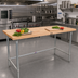 Thumbnail image #2 for John Boos 96-Inch x 24-Inch Northern Hard Rock Maple Wood Top Work Table with Stainless Steel Base