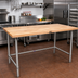 Thumbnail image #2 for John Boos 96-Inch x 24-Inch Northern Hard Rock Maple Wood Top Work Table with Stainless Steel Base