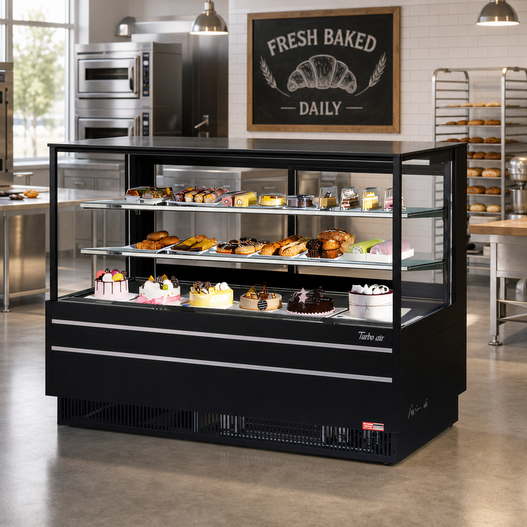 Product image #3 for Turbo Air TCGB-72UF-W(B)-N 72-1/2 Inch See-Thru Refrigerated Bakery Display Case