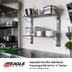 Thumbnail image #2 for Eagle Group Adjustable Post Wire Wall Mount Prepackaged Mid Unit for 14-Inch Shelves, 33-Inch Post, Stainless Steel