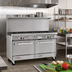 Thumbnail image #2 for Southbend S-Series 60-Inch Gas Restaurant Range with 10 Open Burners, Convection Oven, Cabinet Base, and Backriser Hi-Shelf