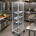 Thumbnail image #2 for Channel Manufacturing End-Load Aluminum Steam Table Pan Rack for 12 x 20 Pans, 19-Pan Capacity, 64 Inch High (ETPR-3E6)