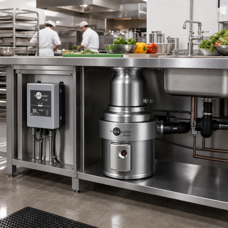 Product image #2 for InSinkErator SS-300 Complete Commercial Food Waste Disposer Package with 15-Inch Bowl, 3 HP Motor, and CC-202 Control Center