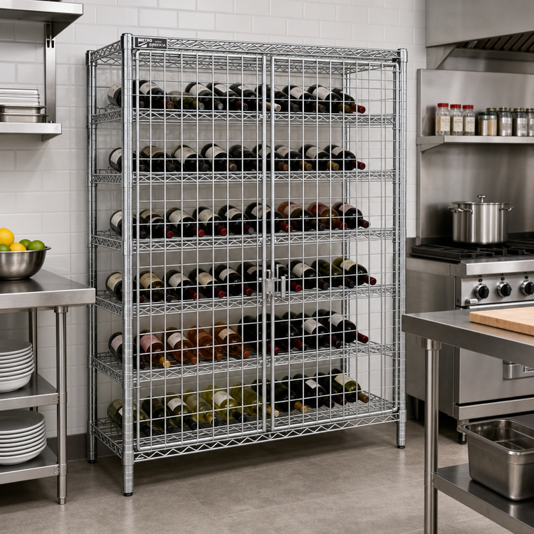 Product image #2 for Metro Super Erecta Shelf Wine Shelving Door Set for WB257C/WC257C, 51"W x 60"H, Chrome Plated Finish