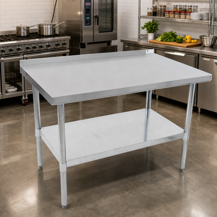 Product image #2 for John Boos Stallion Budget Stainless Steel Work Table with 1-1/2-Inch Backsplash and Undershelf, 72 x 30 Inches