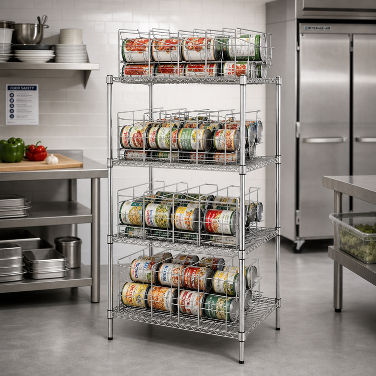 Product image #2 for Eagle Group 4-Tier Stationary Can Rack Storage System, 128 #10 Can Capacity