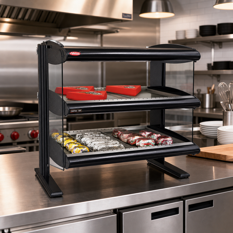 Product image #2 for Hatco HXMH-30D Horizontal Heated Merchandiser Warmer, 30-Inch Countertop, Dual Shelf