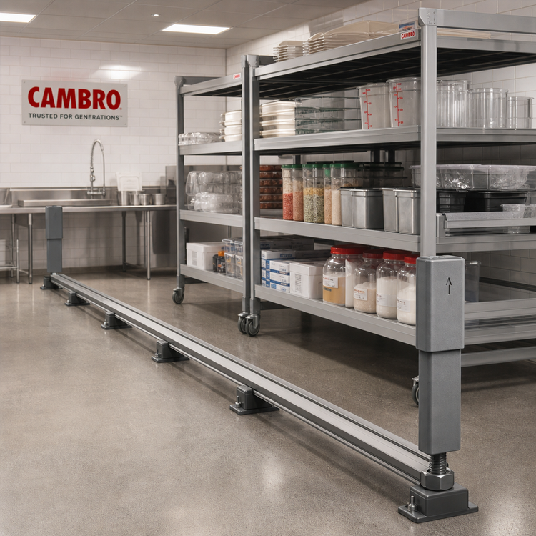 Product image #2 for Cambro Camshelving Premium Series High Density 14.5-Foot Raised Track Kit for 5 Mobile Units