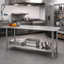 Thumbnail image #2 for Advance Tabco 84-Inch x 24-Inch 18 Gauge 430 Stainless Steel Work Table with Adjustable Undershelf
