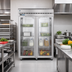 Thumbnail image #2 for Hoshizaki Steelheart PT2A-FG-FG Two-Section Pass-Thru Full-Glass Door Reach-In Refrigerator, 52.5 Cu. Ft., Top-Mount Self-Contained