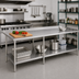 Thumbnail image #2 for Spec-Master 108-Inch x 30-Inch Stainless Steel Work Table with Undershelf and Rear Up-Turn