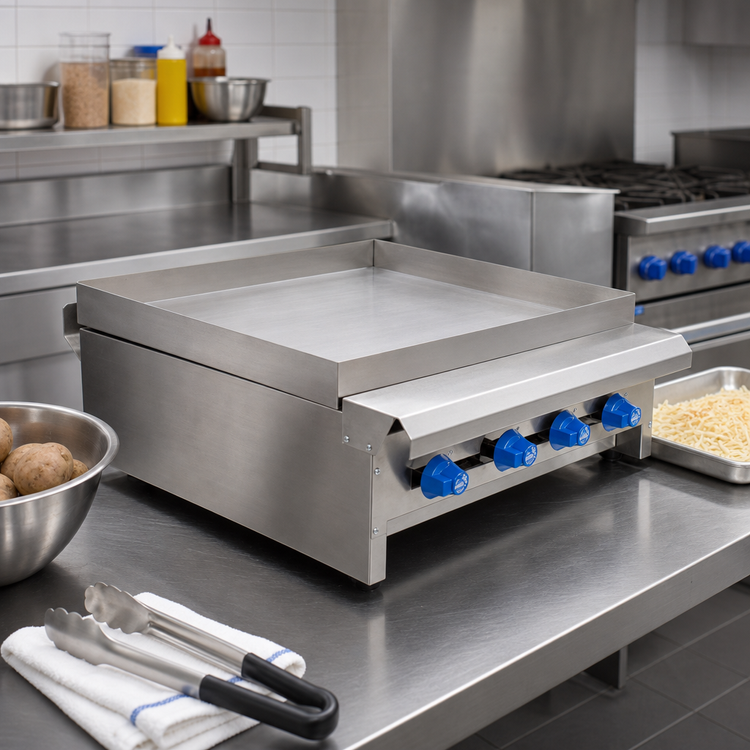 Product image #2 for Comstock-Castle EG48T-PPG Countertop Gas Potato Pancake Griddle with Thermostatic Controls