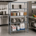 Thumbnail image #2 for Quantum 24 x 24 x 54 Inch Gray Epoxy Antimicrobial Wire Shelving Starter Kit