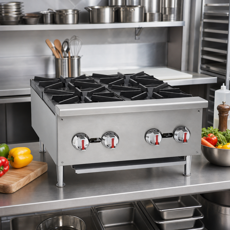 Product image #2 for Sapphire SE-CHP4 24-Inch 4-Burner Countertop Gas Hot Plate, NG/LP Convertible