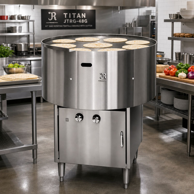 Product image #2 for Titan JTRG-48G 67" Gas Rotating Tortilla Griddle with Gutter