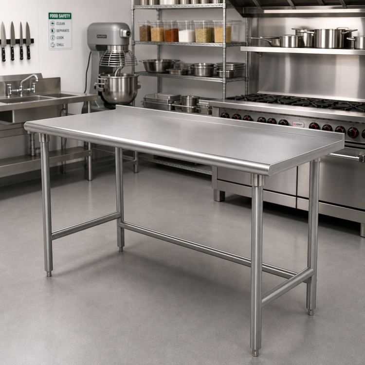 Product image #2 for Advance Tabco 84" x 30" 16 Gauge 304 Stainless Steel Work Table with Rear Upturn